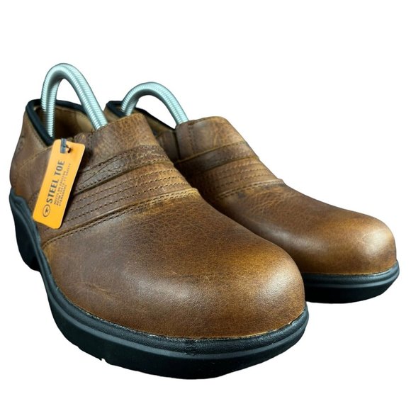 Ariat Safety Clog Steel Toe Golden Brown Slip On Shoes 10002367 Womens Sz 6-11 B - Picture 4 of 9